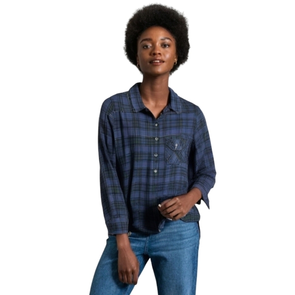 J.Crew Womens Button Up Plaid Green and Blue Long Sleeve Shirt Size S - Picture 1 of 8